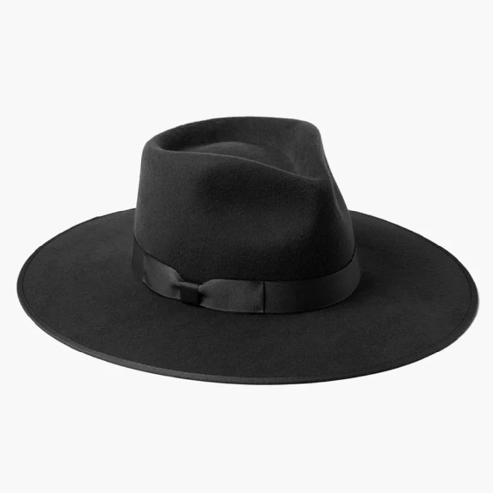 Urban Outfitters UO Flat Brim Felt Fedora Black